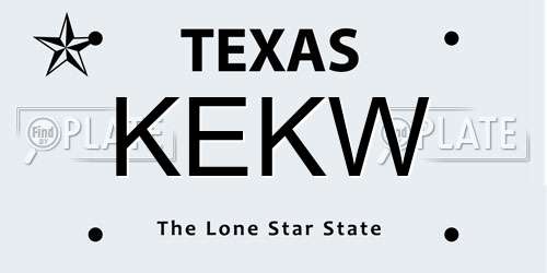 KEKW Texas License Plate