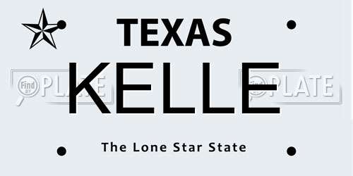 KELLE Texas License Plate