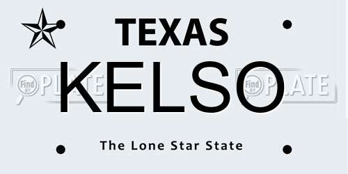 KELSO Texas License Plate