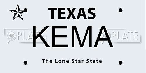 KEMA Texas License Plate