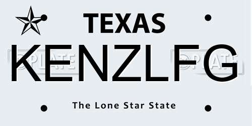 KENZLFG Texas License Plate