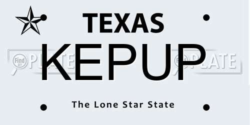 KEPUP Texas License Plate