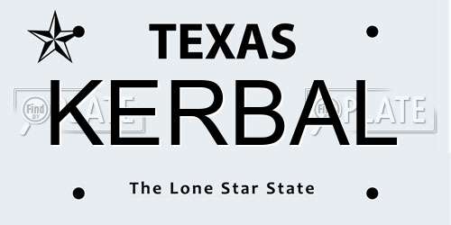 KERBAL Texas License Plate