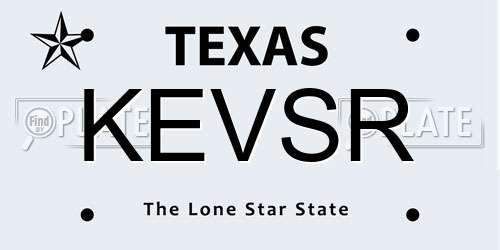 KEVSR Texas License Plate
