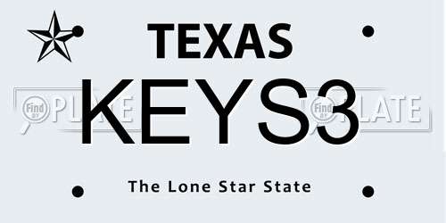 KEYS3 Texas License Plate