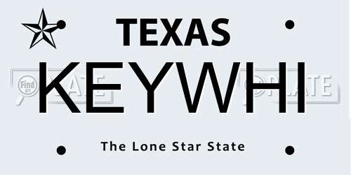 KEYWHI Texas License Plate
