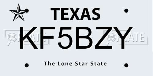 KF5BZY Texas License Plate