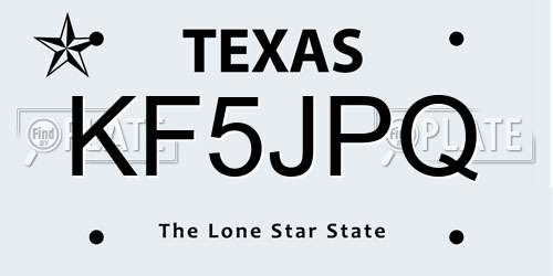 KF5JPQ Texas License Plate