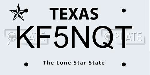 KF5NQT Texas License Plate