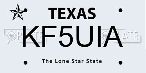 KF5UIA Texas License Plate