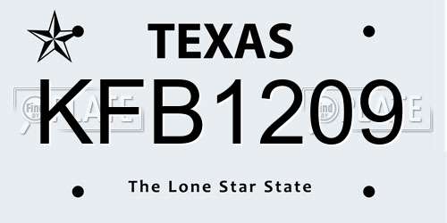 KFB1209 Texas License Plate