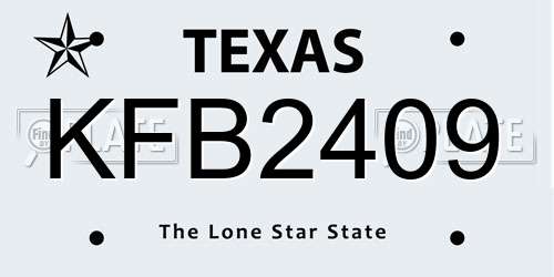KFB2409 Texas License Plate