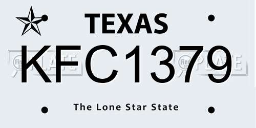 KFC1379 Texas License Plate