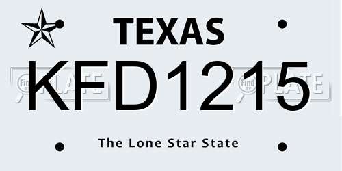 KFD1215 Texas License Plate