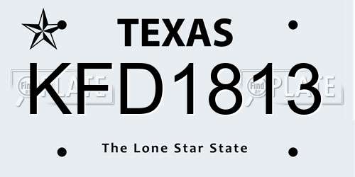KFD1813 Texas License Plate