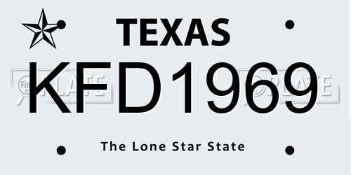 KFD1969 Texas License Plate