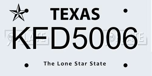 KFD5006 Texas License Plate