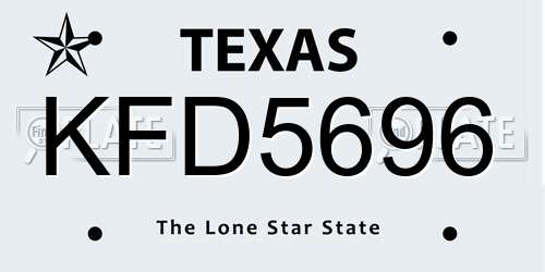 KFD5696 Texas License Plate
