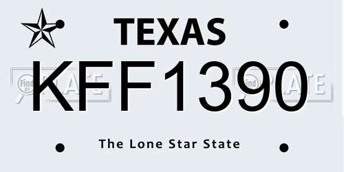 KFF1390 Texas License Plate