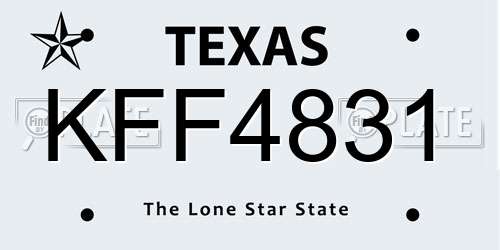 KFF4831 Texas License Plate