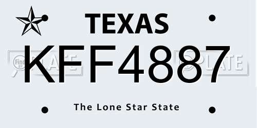 KFF4887 Texas License Plate