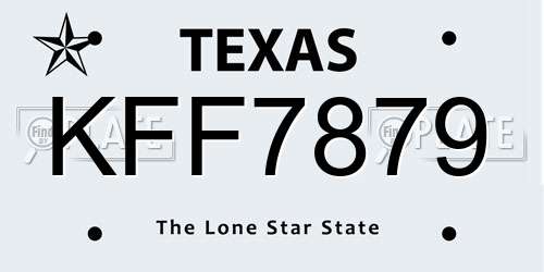 KFF7879 Texas License Plate