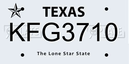 KFG3710 Texas License Plate