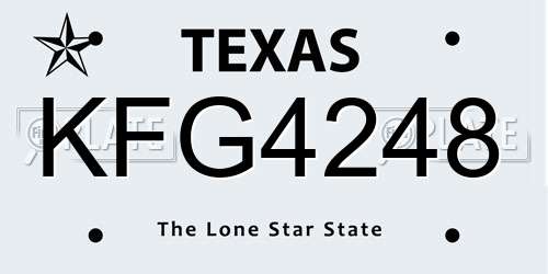 KFG4248 Texas License Plate