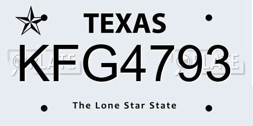 KFG4793 Texas License Plate