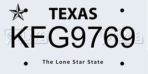 KFG9769 Texas License Plate