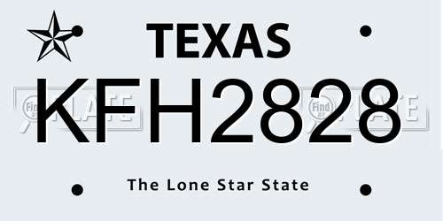 KFH2828 Texas License Plate