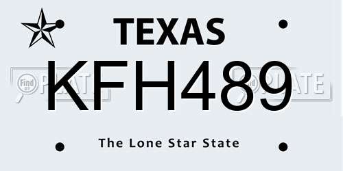 KFH489 Texas License Plate