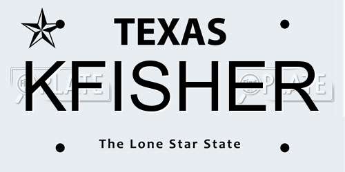 KFISHER Texas License Plate