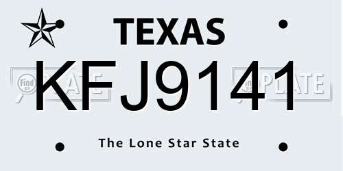 KFJ9141 Texas License Plate