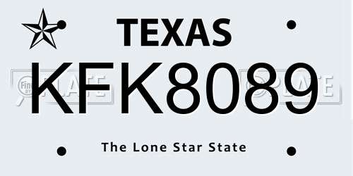 KFK8089 Texas License Plate