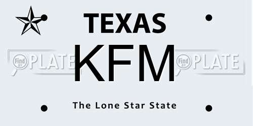 KFM Texas License Plate