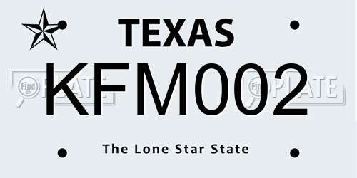 KFM002 Texas License Plate