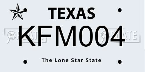 KFM004 Texas License Plate