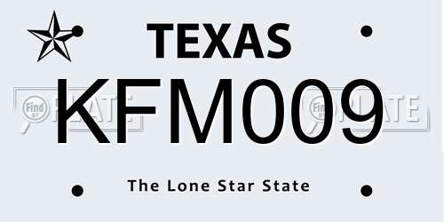 KFM009 Texas License Plate