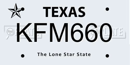 KFM660 Texas License Plate