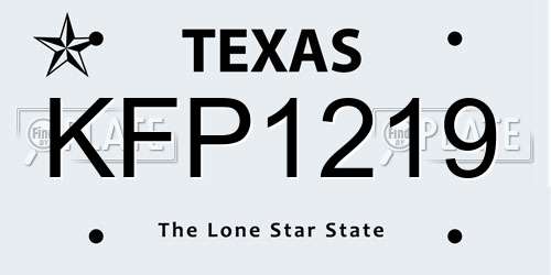 KFP1219 Texas License Plate