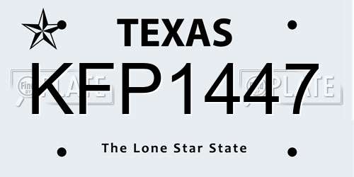 KFP1447 Texas License Plate