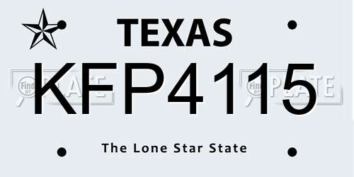KFP4115 Texas License Plate