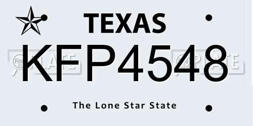 KFP4548 Texas License Plate