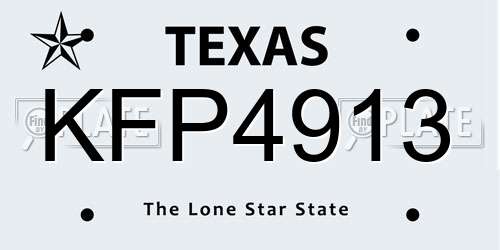 KFP4913 Texas License Plate
