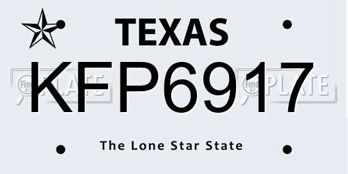KFP6917 Texas License Plate