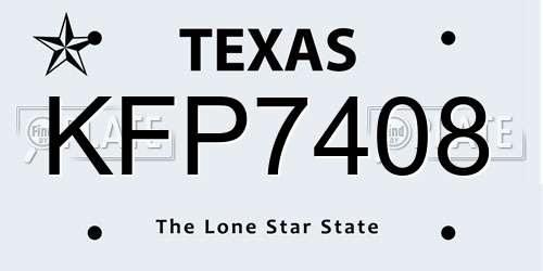 KFP7408 Texas License Plate