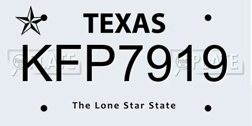 KFP7919 Texas License Plate