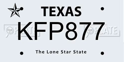 KFP877 Texas License Plate