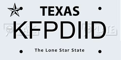 KFPDIID Texas License Plate